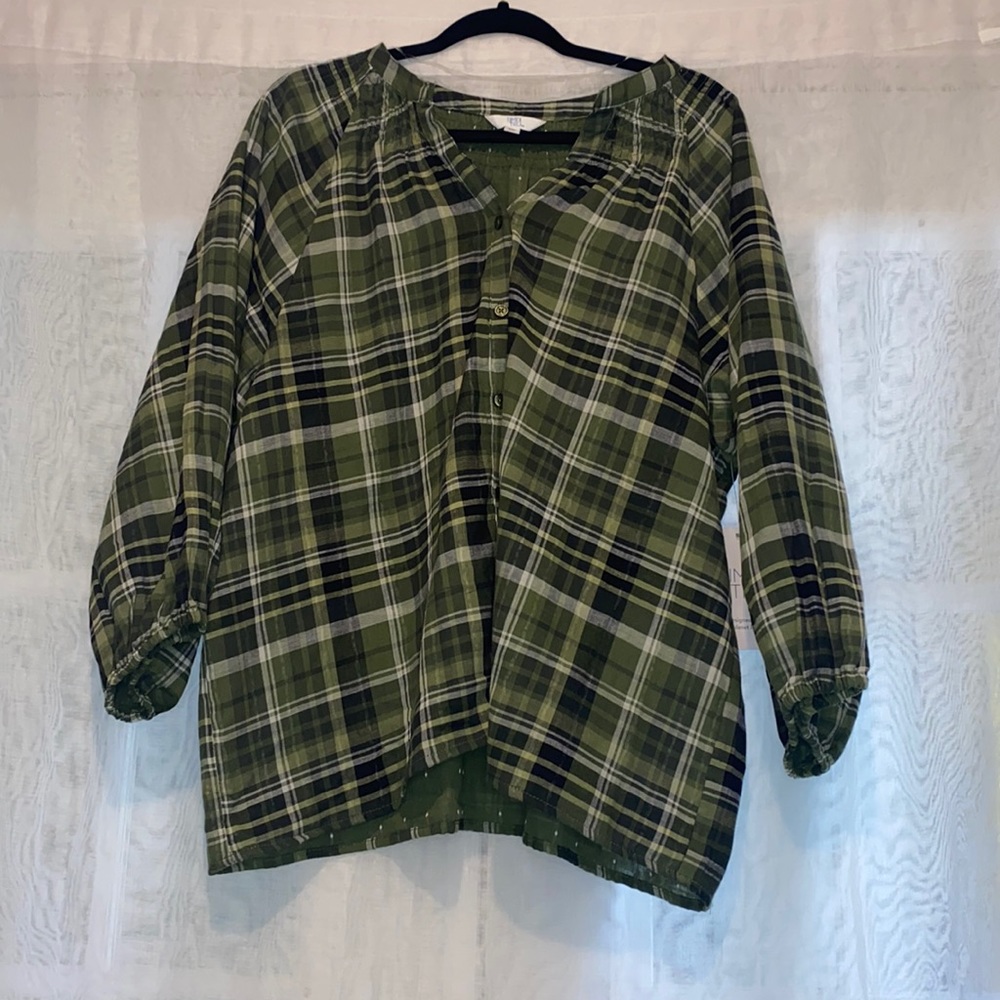 Puff Sleeve Button Down